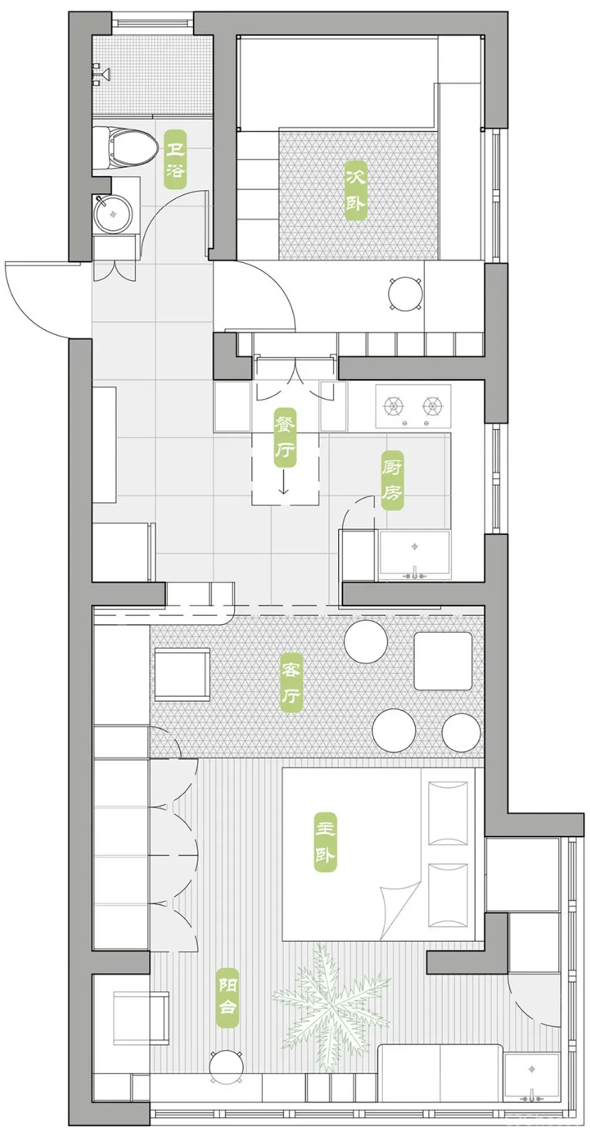 一眼望穿的家,南京 / 系园建筑设计工作室