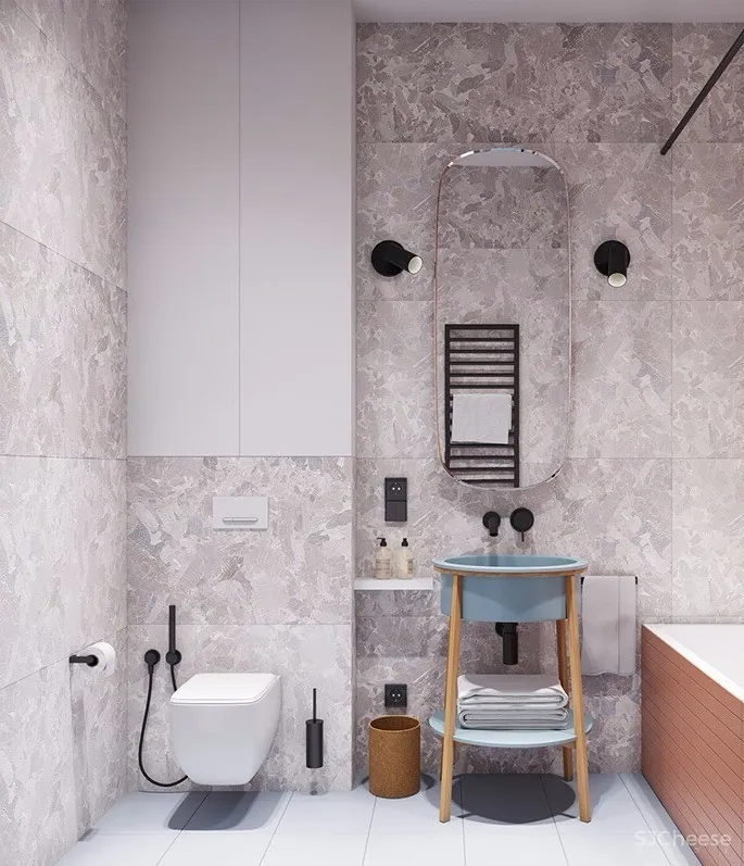 94㎡ 圆形主题设计丨清新配色怎么看都不腻