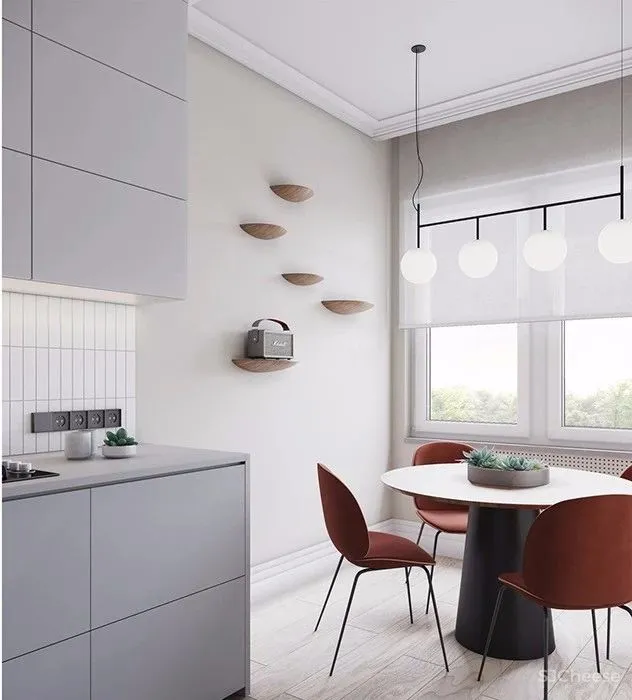 94㎡ 圆形主题设计丨清新配色怎么看都不腻