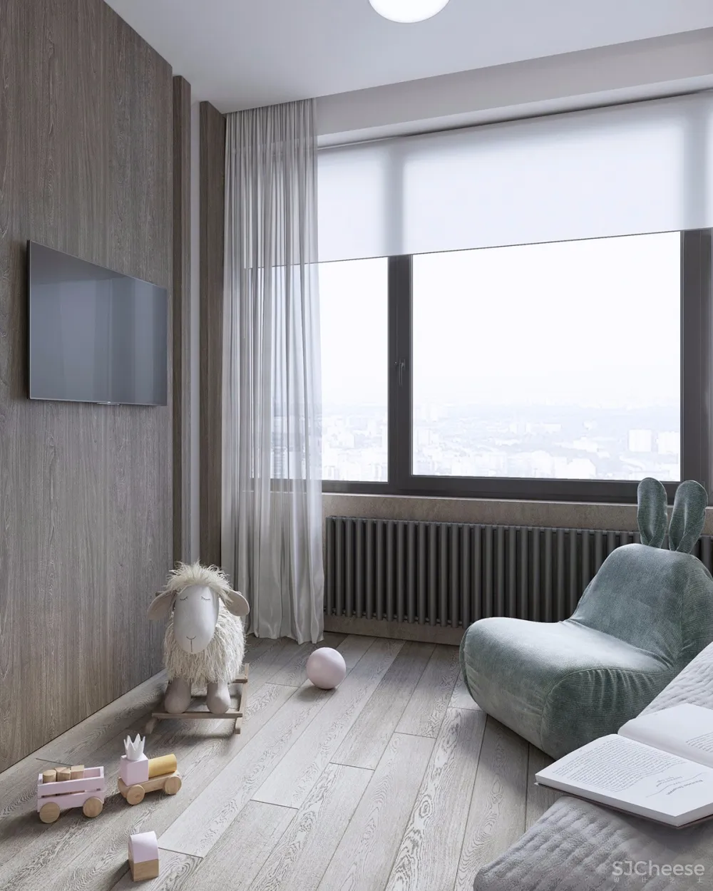 100㎡ 三室一厅,厨房、客厅这样设计太走心了