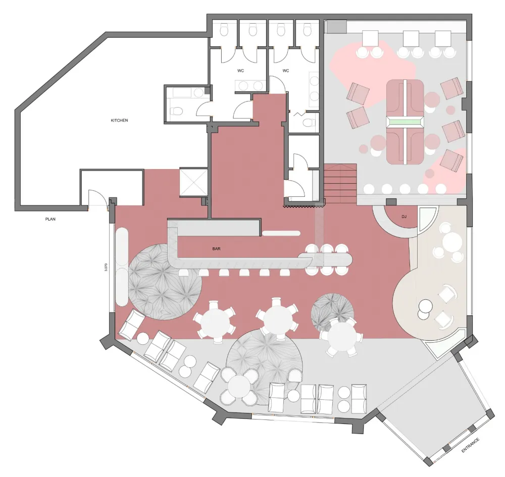 首发 | Ark4Lab of Architecture 红色和材料的碰撞:希腊 Lofos鸡尾酒吧