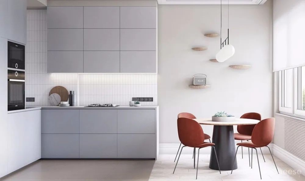 94㎡ 圆形主题设计丨清新配色怎么看都不腻