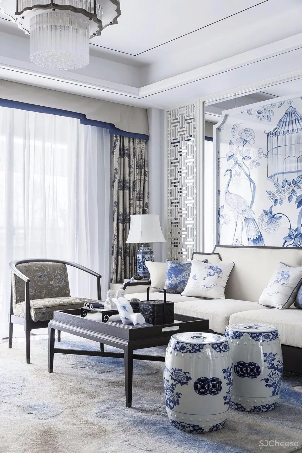 青花案|优雅中国白