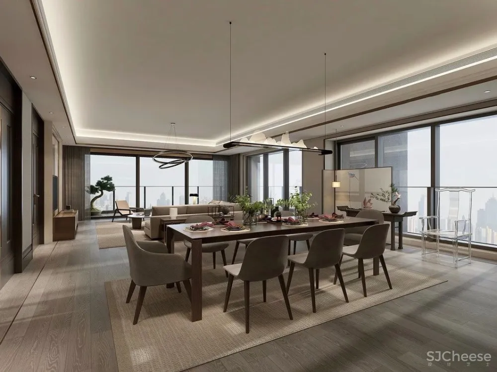 380㎡简雅新中式:一方宁静,一方闲雅