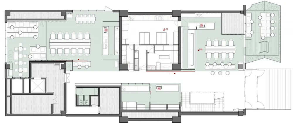 弧形光带围合而成的美食空间 头条计画