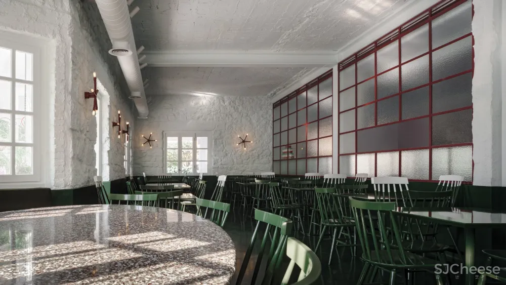 首发 | AK-A :雅典红绿撞色工业风 Atene餐厅