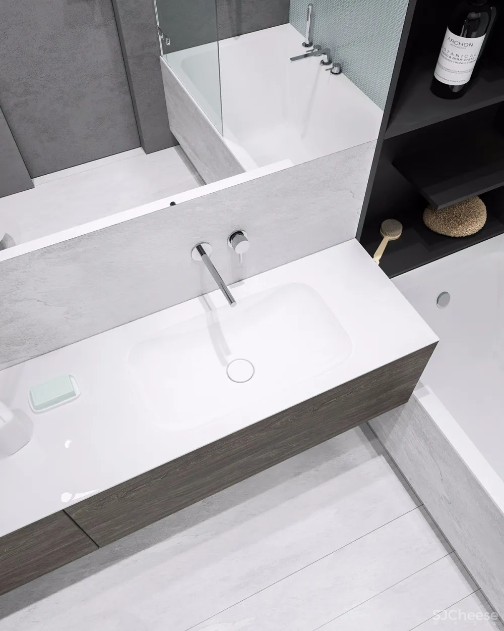 100㎡ 三室一厅,厨房、客厅这样设计太走心了