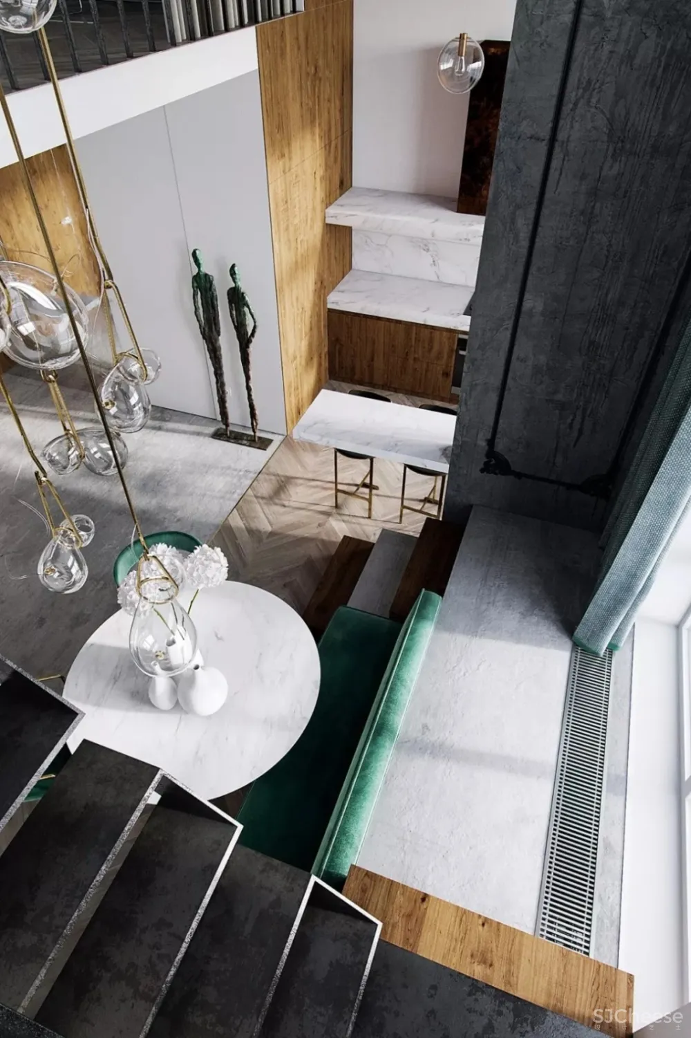 雅致与俏皮，在这座挑高公寓里交织 | Barinov Andrey 首