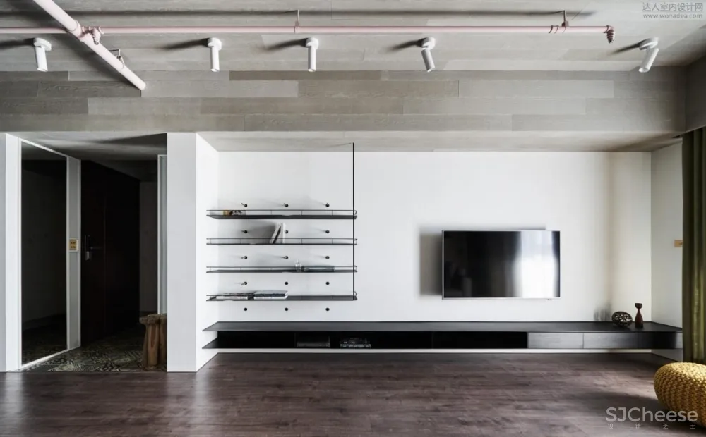 台中慕森设计 | 一半LOFT轻工业风，一半极简侘寂美学