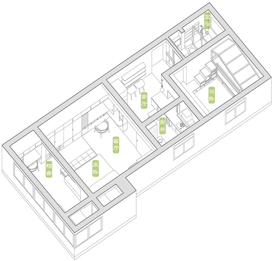 一眼望穿的家,南京 / 系园建筑设计工作室