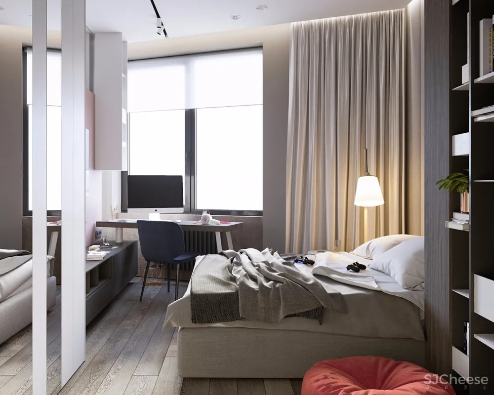 100㎡ 三室一厅,厨房、客厅这样设计太走心了