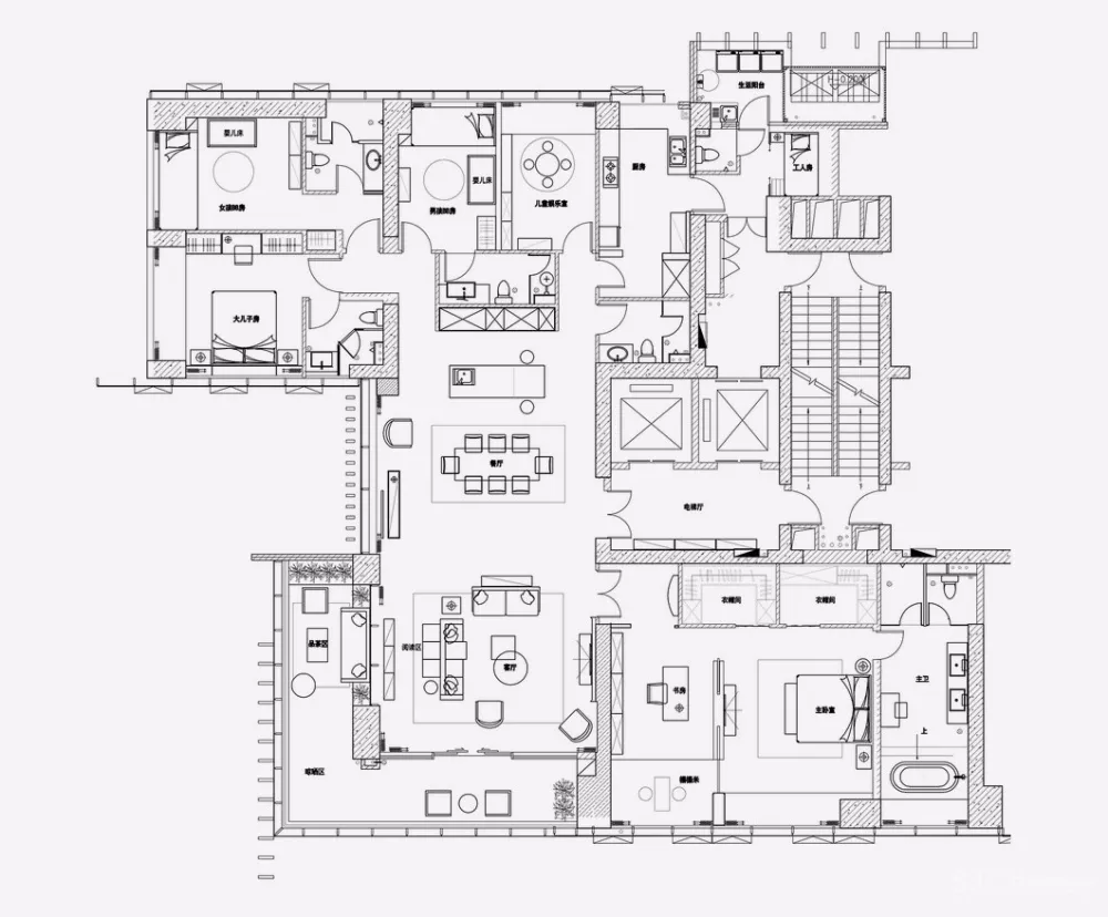 380㎡简雅新中式:一方宁静,一方闲雅
