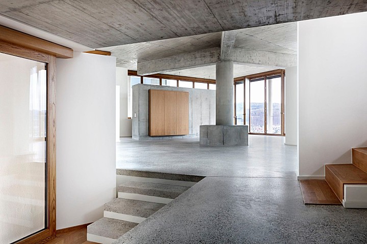 Schaerermattle Architects：瑞士方形平台极简住宅 首