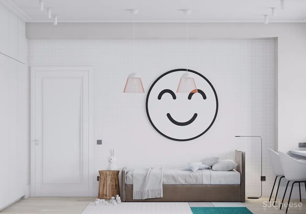 94㎡ 圆形主题设计丨清新配色怎么看都不腻