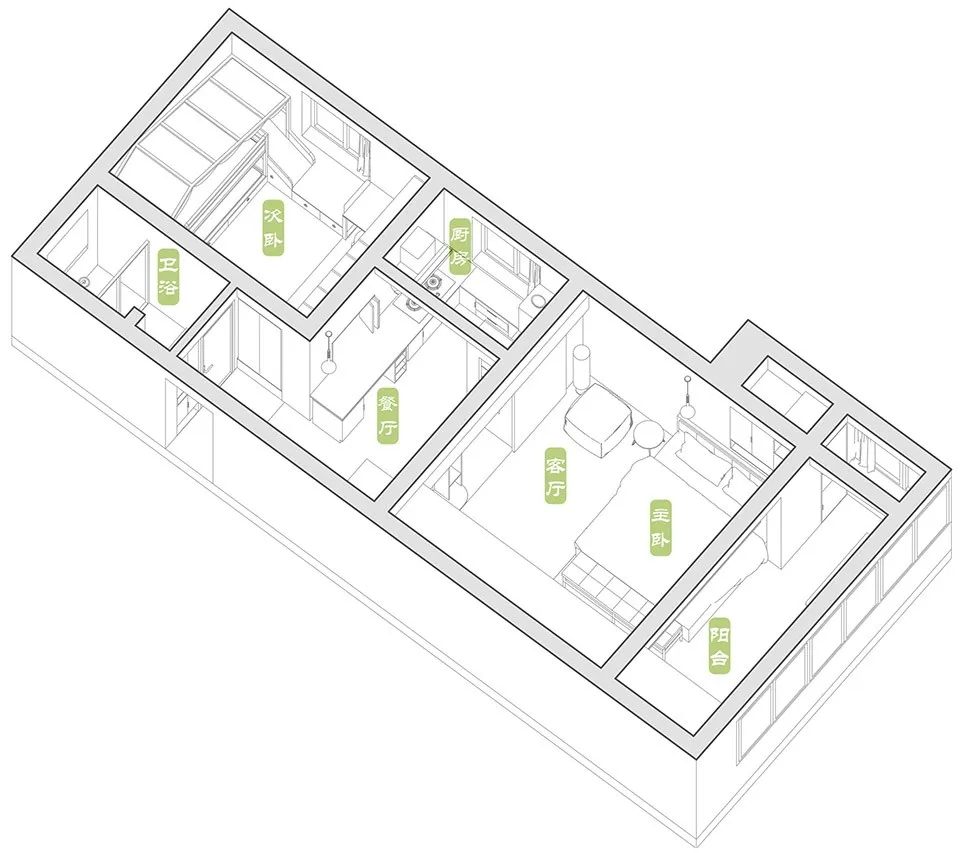 一眼望穿的家,南京 / 系园建筑设计工作室