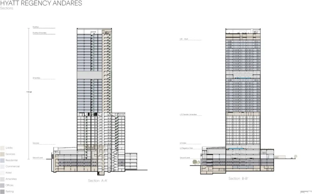 Andares凯悦酒店及公寓塔楼，墨西哥 / Sordo Madaleno Arquitectos 首