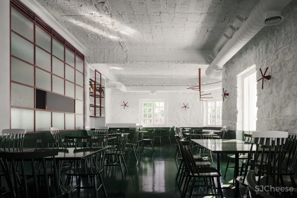 首发 | AK-A :雅典红绿撞色工业风 Atene餐厅