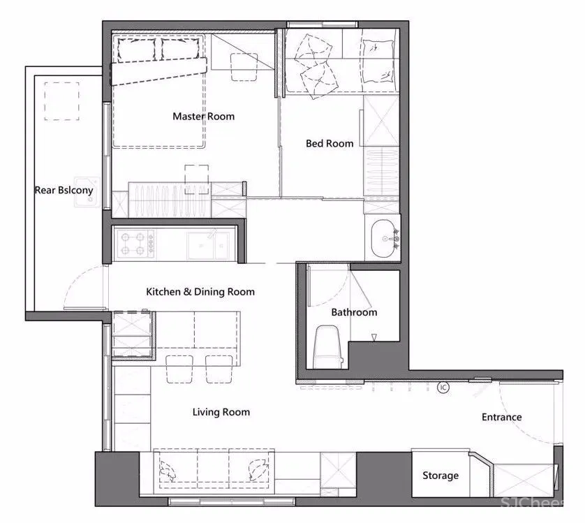 39.6㎡ 超多储物空间 / 设计得太好了