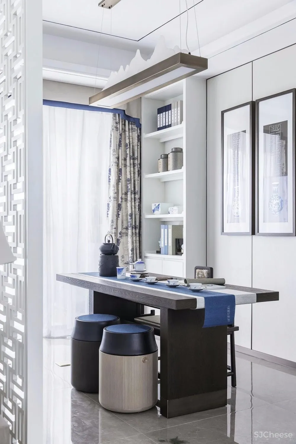 青花案|优雅中国白