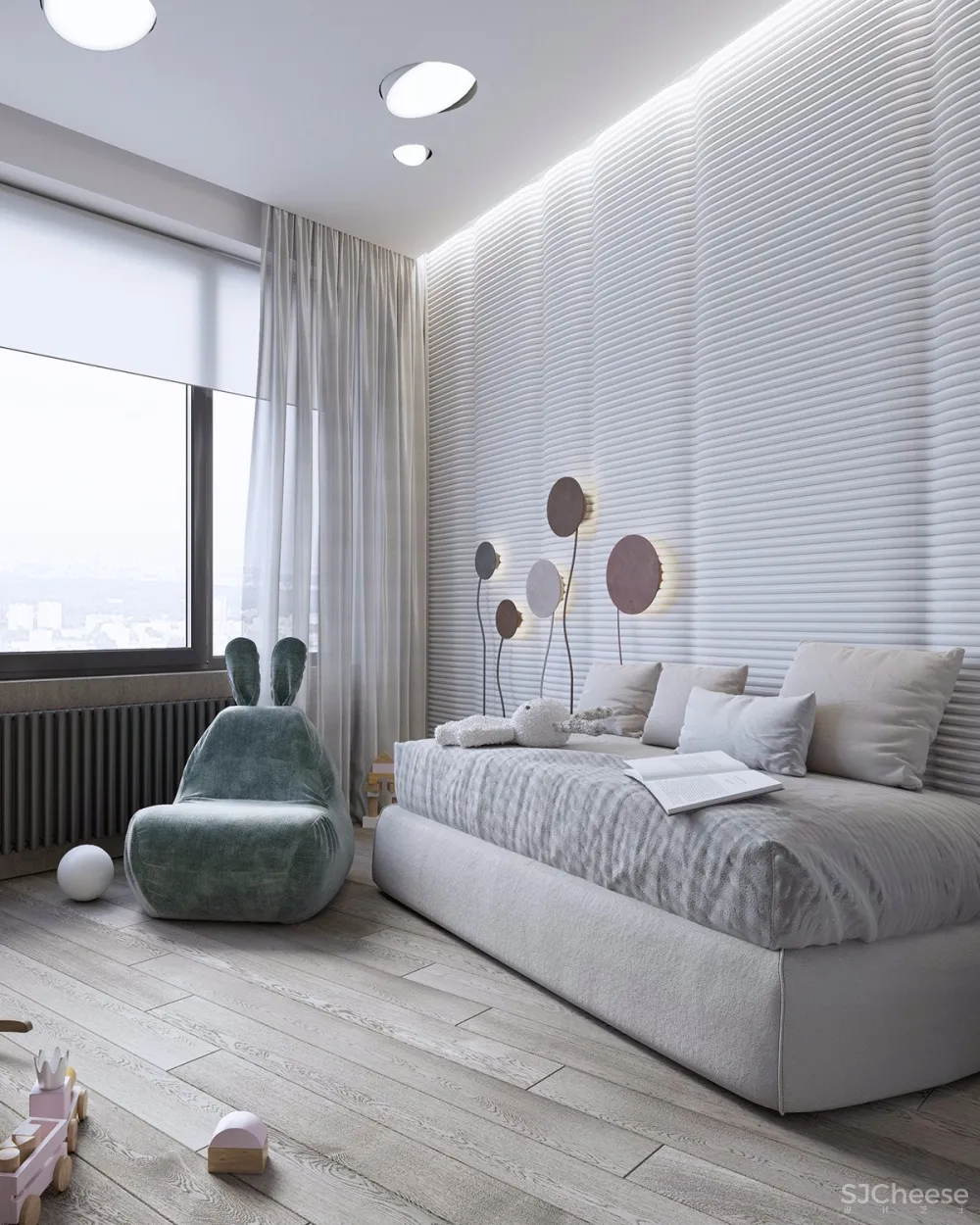 100㎡ 三室一厅,厨房、客厅这样设计太走心了