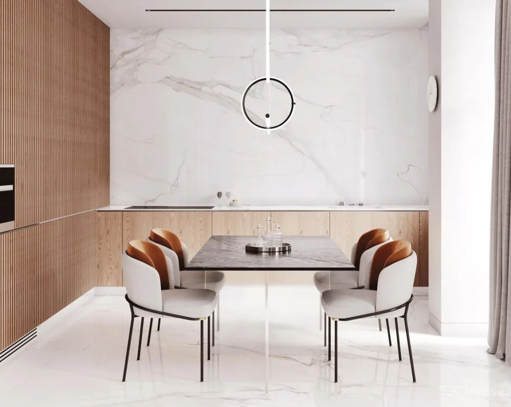 113㎡ 这样的木饰面墙设计丨30 年后都不过时