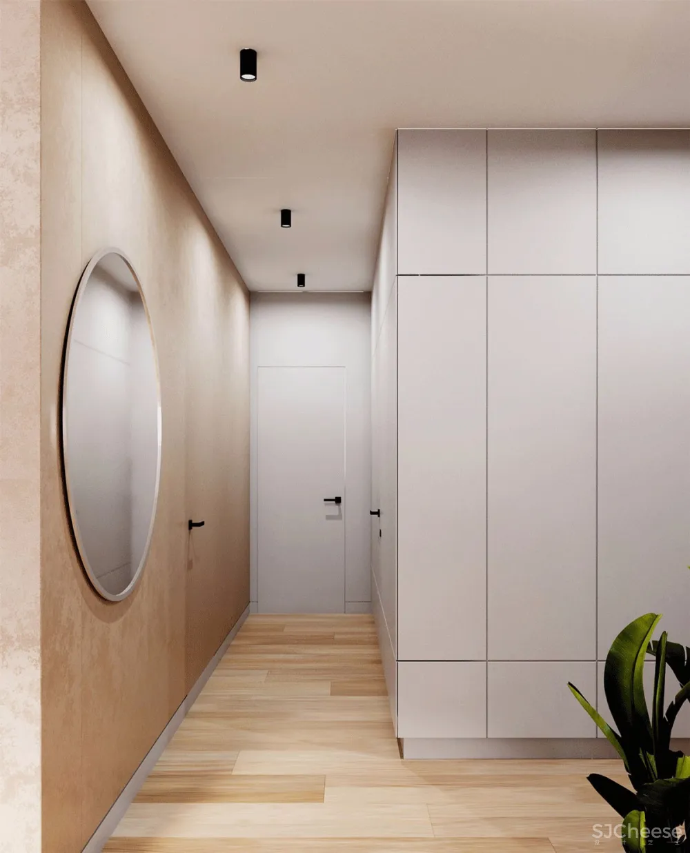 113㎡ 这样的木饰面墙设计丨30 年后都不过时