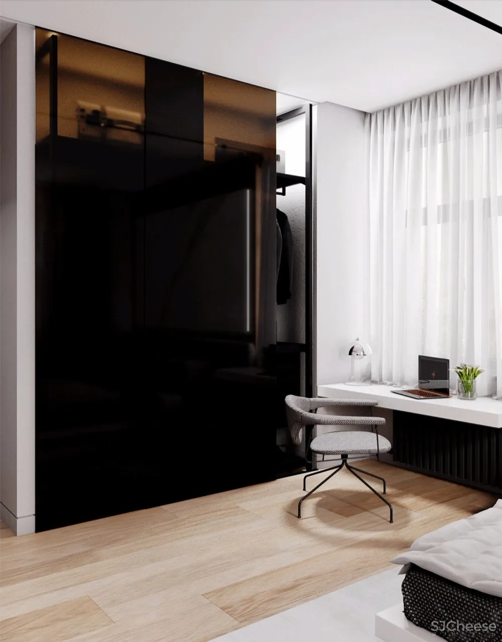 113㎡ 这样的木饰面墙设计丨30 年后都不过时