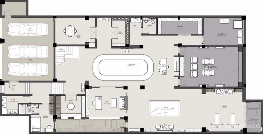 800m²法式合院丨演绎现代轻奢版时尚豪宅