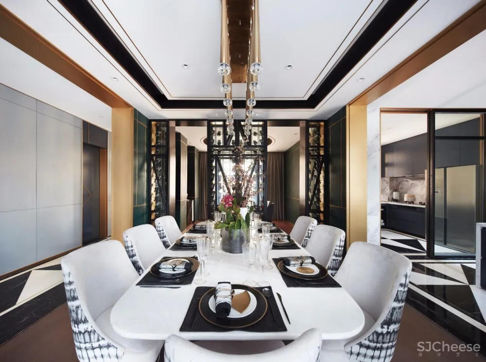 【新作】600㎡精致奢华别墅空间丨对ArtDeco的崇高致敬