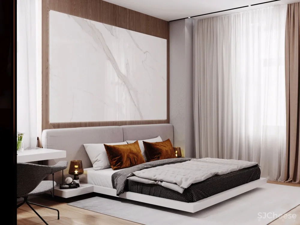 113㎡ 这样的木饰面墙设计丨30 年后都不过时