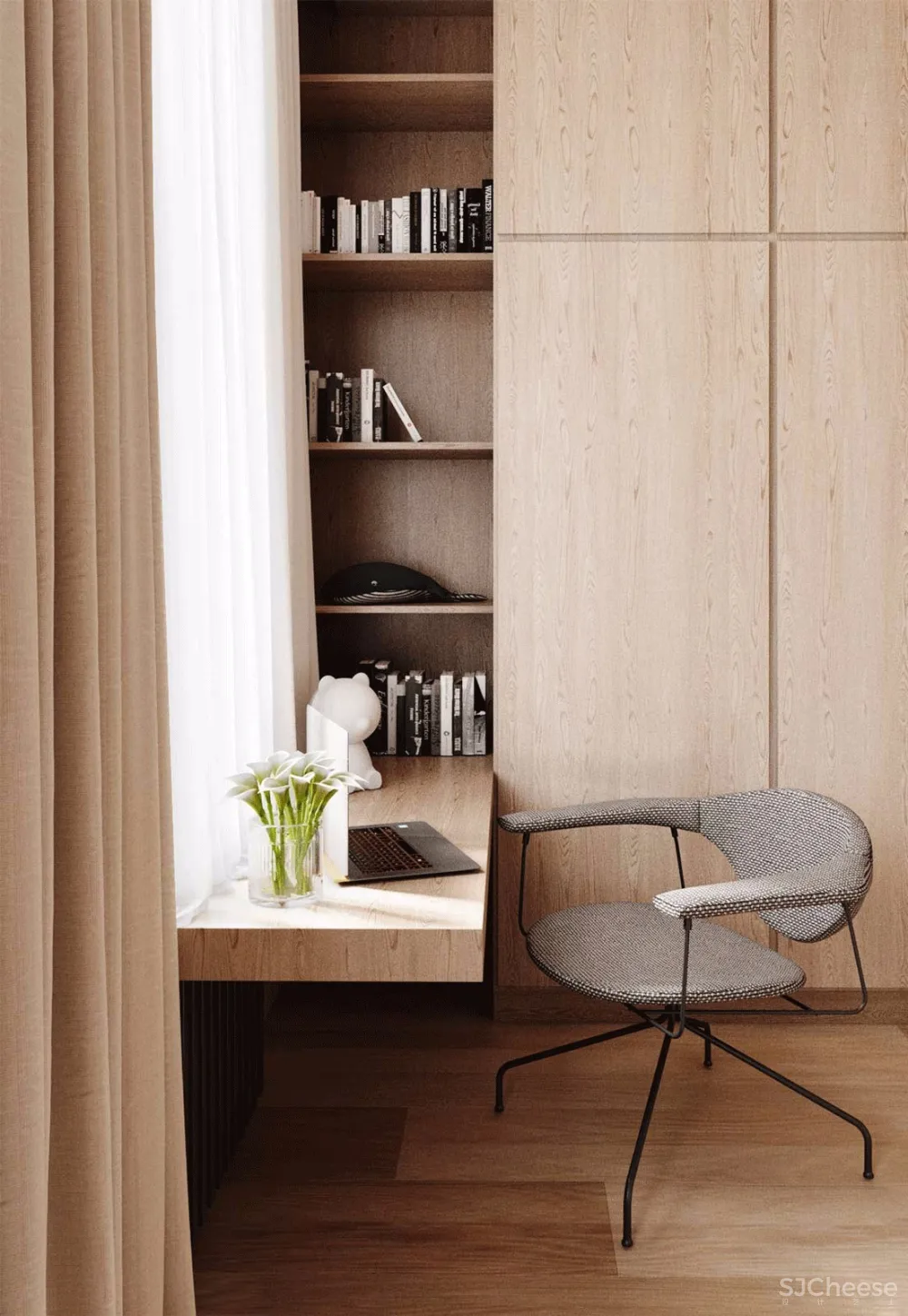 113㎡ 这样的木饰面墙设计丨30 年后都不过时