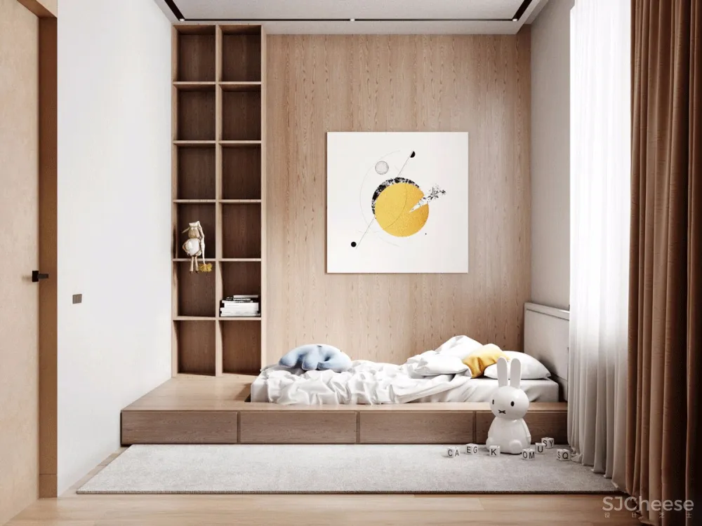 113㎡ 这样的木饰面墙设计丨30 年后都不过时