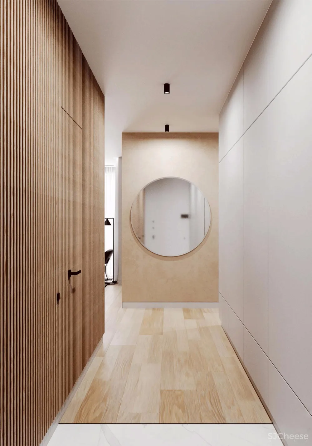 113㎡ 这样的木饰面墙设计丨30 年后都不过时