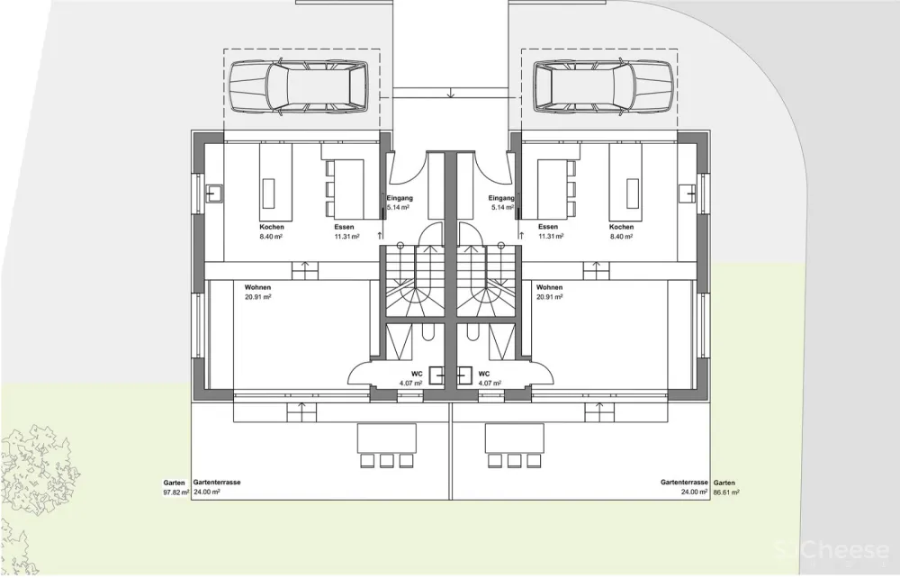 山坡上的半独立式住宅,奥地利 / MWArchitekten