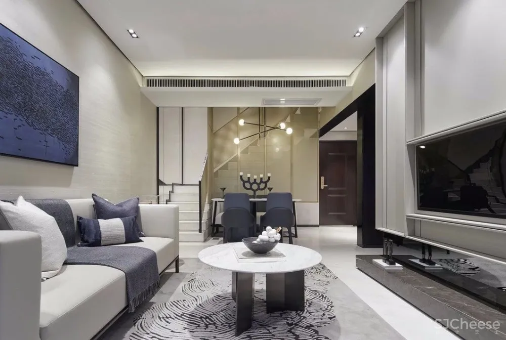 【HBA倾力新作】现代极简风复式样板房设计 ，将空间利用最大化，融入功能，简而不减！