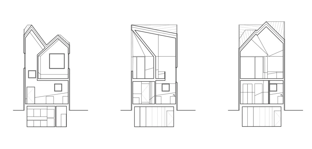 山墙屋顶住宅,美国仅有两座交叉叠层木材住宅之一 / MALL