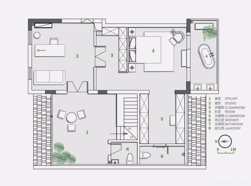310㎡ 顶层洋房丨在这里养花、聚餐,美极了