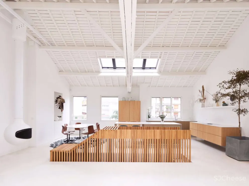 首发 | 05 AM arquitectura 明快美学:巴黎白色阁楼的内部翻新