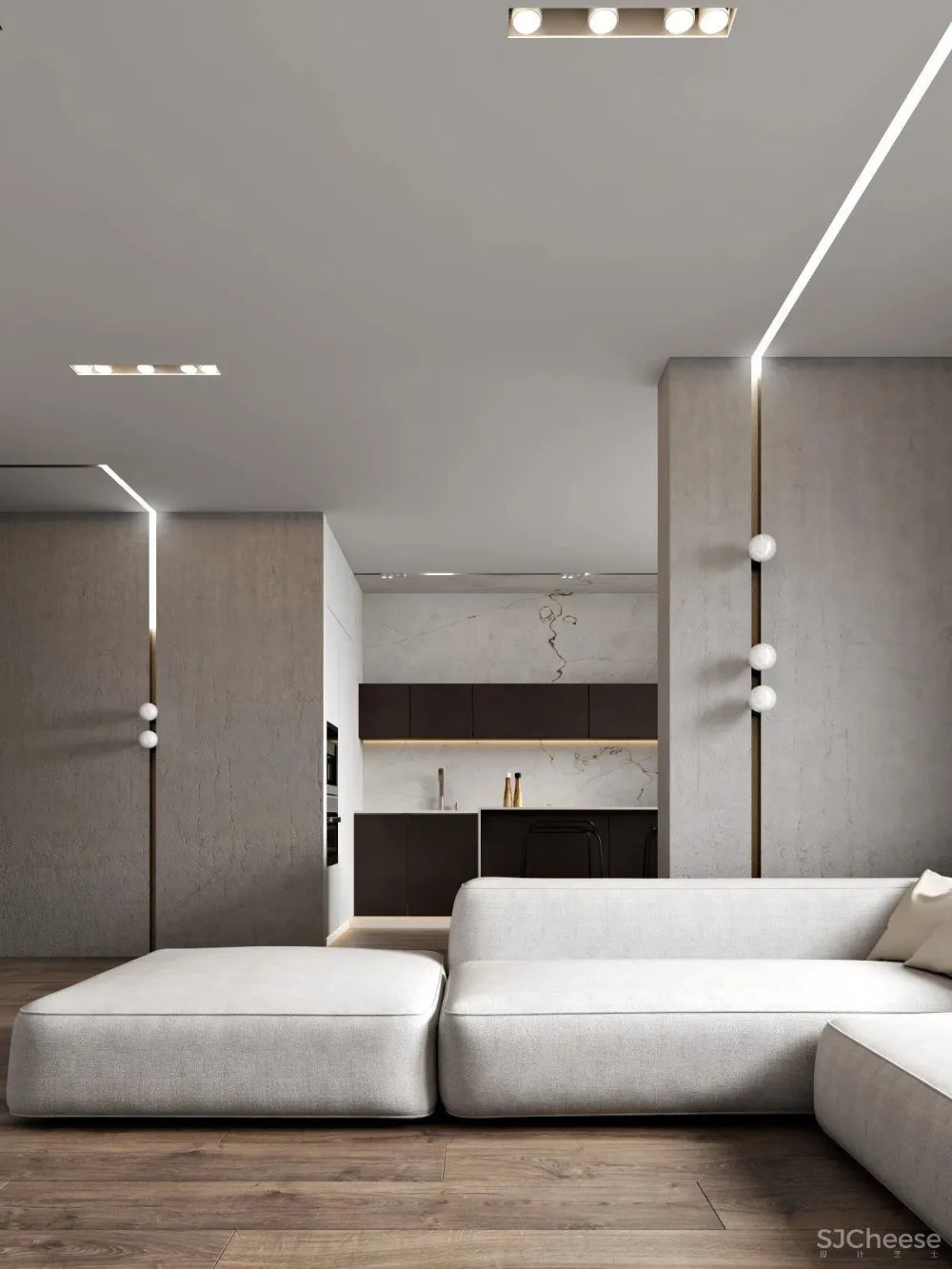 轻奢公寓丨墙面细部设计太赞了