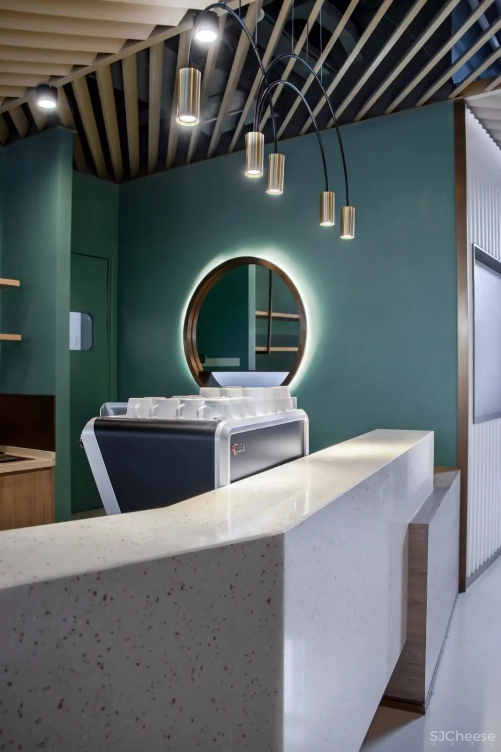 孔雀绿+水磨石丨CL3创造出多元复合的体验式商业空间