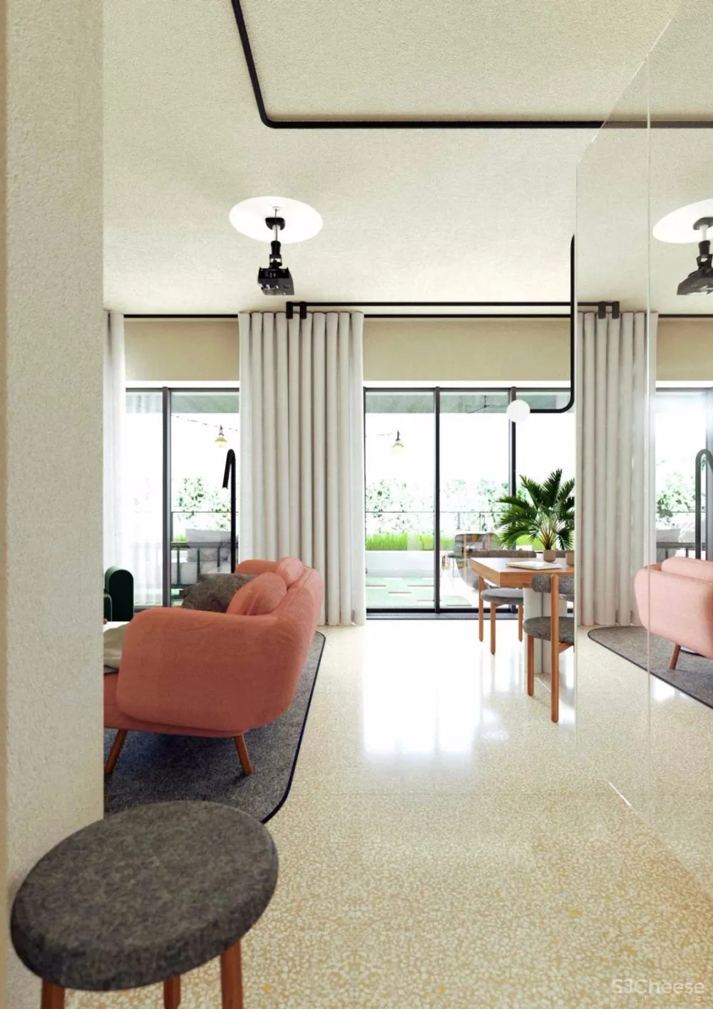 76㎡ 两室两卫丨开放式的设计