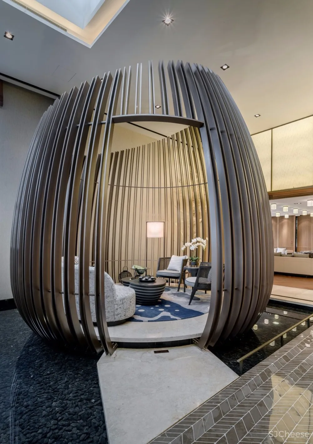 【达观设计新作】将“东方园林”的概念植入1200㎡售楼处室内设计