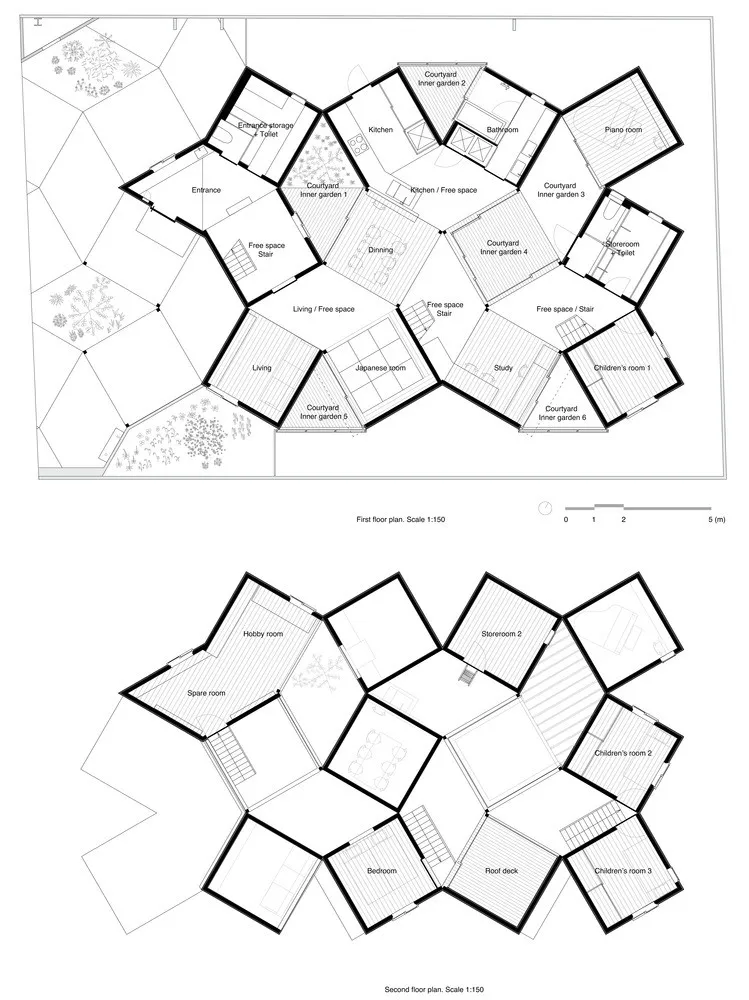 北斋之家,12个方体的自由扩张 / 岛田阳建筑事务所