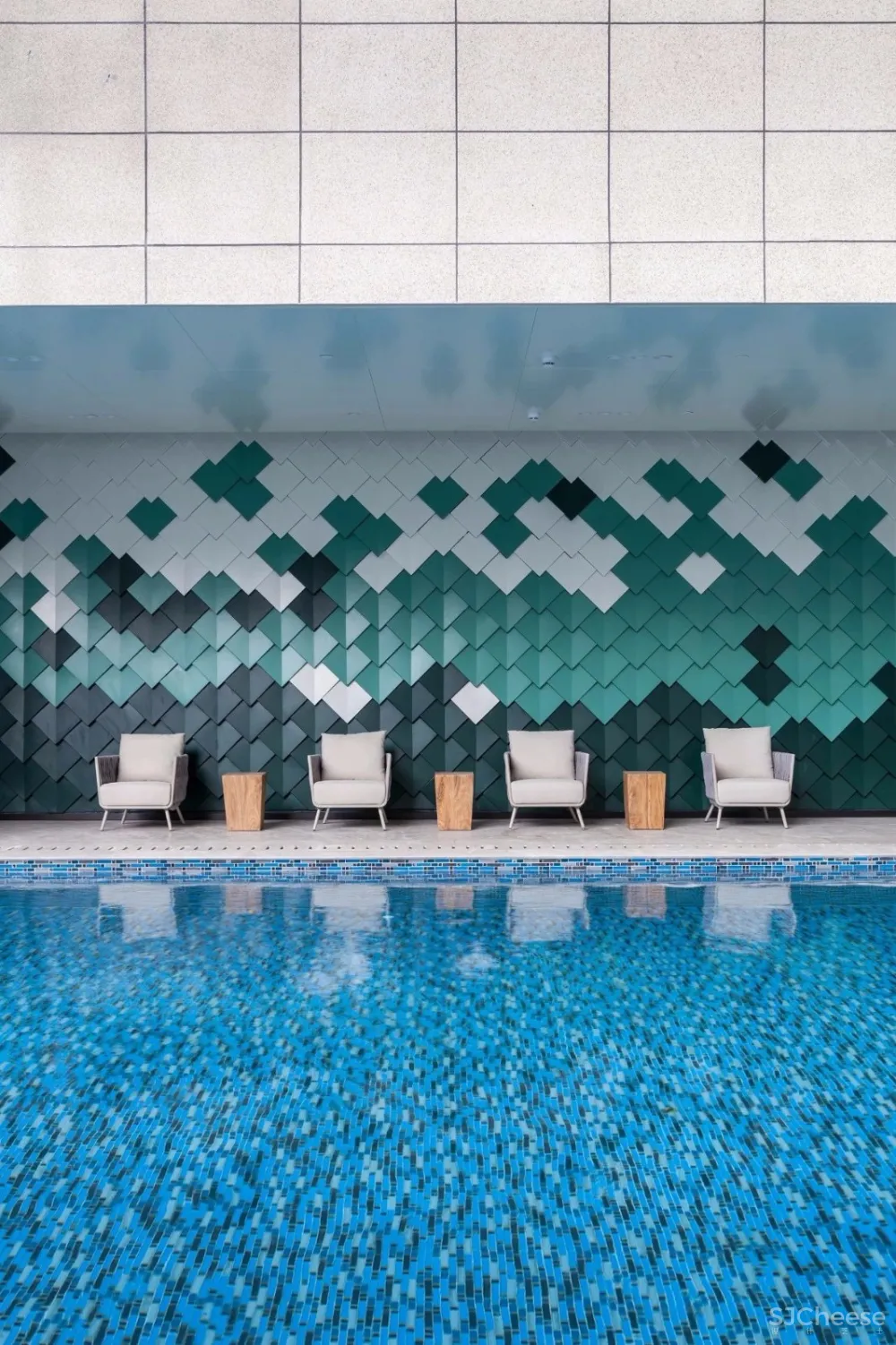 孔雀绿+水磨石丨CL3创造出多元复合的体验式商业空间