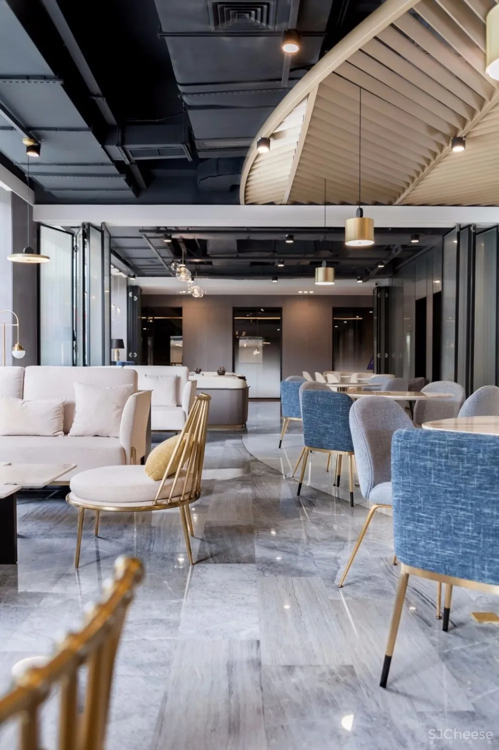 孔雀绿+水磨石丨CL3创造出多元复合的体验式商业空间