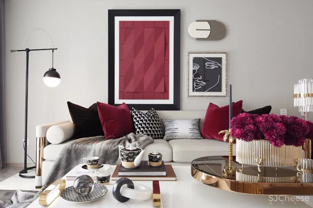 ‘’红梨色‘’点缀的奢丽雅致样板房丨这是一场以取悦自我为主题的视觉盛宴