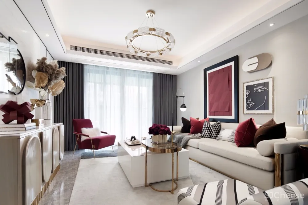 ‘’红梨色‘’点缀的奢丽雅致样板房丨这是一场以取悦自我为主题的视觉盛宴