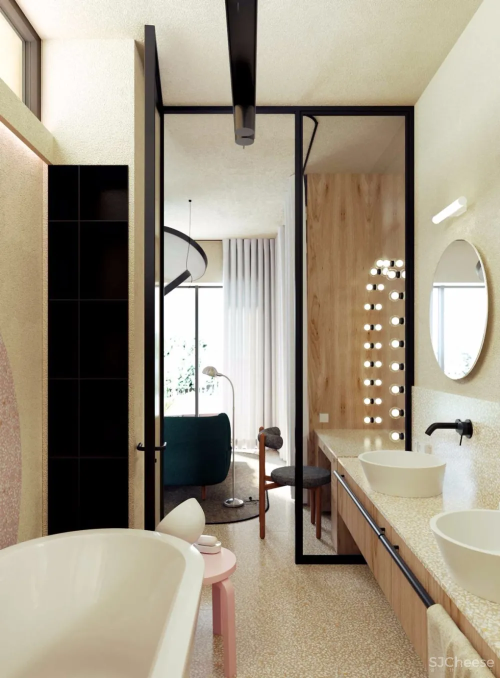 76㎡ 两室两卫丨开放式的设计