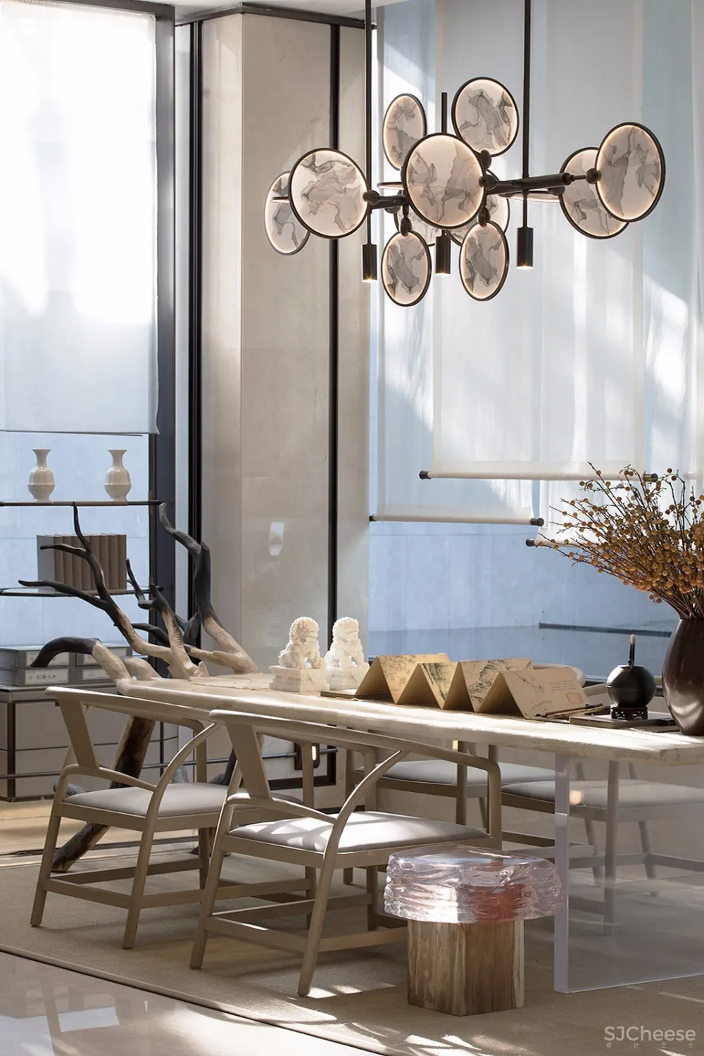 概念来源于《桃花源记》的售楼处设计丨独具文人雅士气质