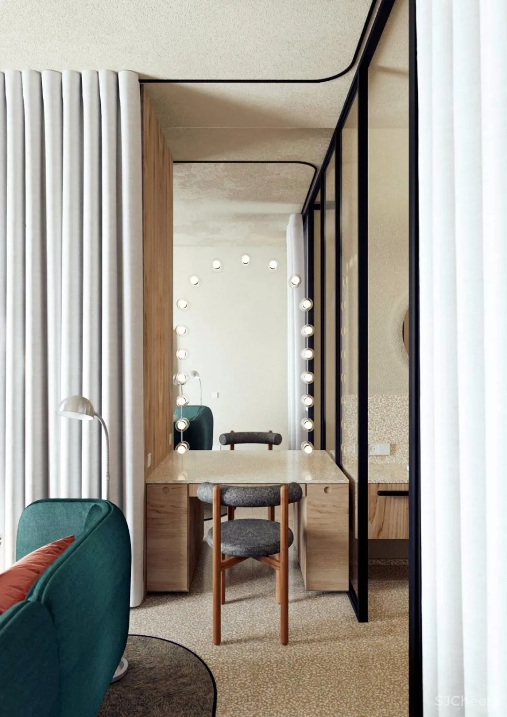 76㎡ 两室两卫丨开放式的设计